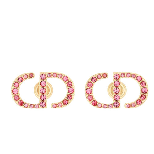 Dior | 【包税】Dior/迪奥 22春夏新款PETIT CD系列 女士金色饰面金属淡粉色透明水晶按扣耳钉 E1742PTCCY_D324商品图片,8折×额外9.8折, 包邮包税, 额外九八折