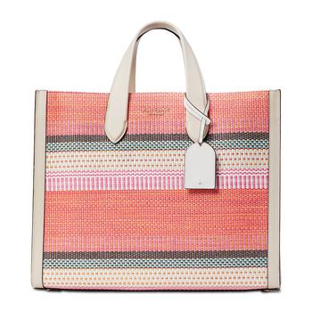 kate spade tote单肩包, Kate Spade | Manhattan Woven Striped Fabric Large Tote商品图片 5折