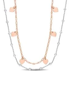 DELMAR | Two-Tone Heart & Ball Bead Chain Necklace,商家Nordstrom Rack,价格¥747