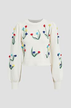 推荐Wendell cropped embroidered knitted sweater商品