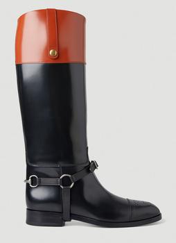 Gucci | Zelda Harness Knee High Riding Boots in Black商品图片,