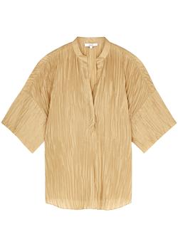 vince真丝, Vince | Gold plissé silk blouse商品图片 额外9折, 额外九折