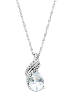 商品Belk & Co. | 1/10 ct. t.w. Diamond and Lab Created White Sapphire Pendant Necklace with 18" Rope Chain in Sterling Silver,商家Belk,价格¥663图片