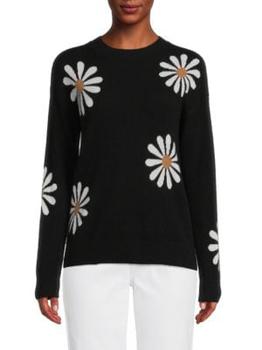 Saks Fifth Avenue | Daisy Floral Crewneck Cashmere Sweater商品图片,6.9折