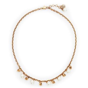 推荐Alexander McQueen Pearl Embellished Necklace商品
