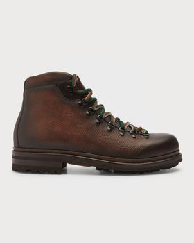 推荐Men's Fontan Leather Lace-Up Hiking Boots商品