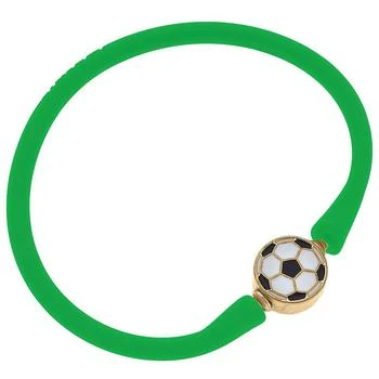 Canvas Style | Enamel Soccer Ball Silicone Bali Bracelet In Green,商家Verishop,价格¥212