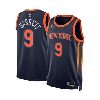 推荐Men's RJ Barrett Navy New York Knicks 2022/23 Swingman Jersey - Statement Edition商品