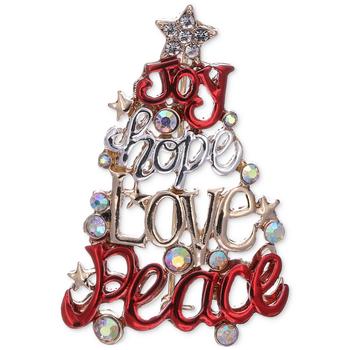 商品Charter Club Two-Tone Crystal Joy, Hope, Love & Peace Tree Pin, Created for Macy's,商家Macy's,价格¥179图片