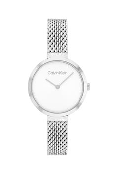 推荐Calvin Klein Ladies Minimalistic T-Bar 28mm White Dial Mesh Bracelet Watch商品