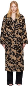 商品Versace | Brown Tapestry Coat,商家SSENSE,价格¥3505图片
