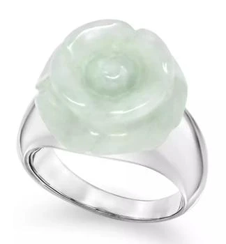 Macy's | Jade (16mm) Carved Flower Ring in Sterling Silver,商家Macy's,价格¥836