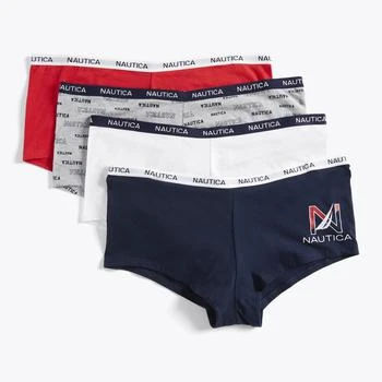 Nautica | Womens Plus Logo Boyshort, 4-Pack,商家Premium Outlets,价格¥57