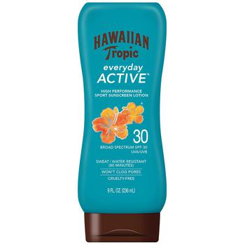 商品Hawaiian Tropic | Everyday Active Lotion Sunscreen Broad Spectrum SPF 30 Light Tropical,商家Walgreens,价格¥78图片