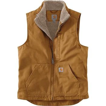 Carhartt Men's Washed Duck Sherpa-Lined Mockneck Vest,价格$65.40