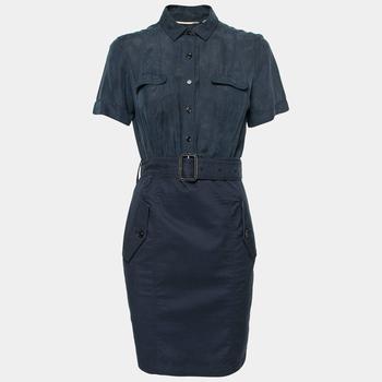 美国burberry, [二手商品] Burberry | Burberry Brit Navy Blue Belted Cotton Shirt Dress S商品图片 8.3折, 满1件减$100, 满减