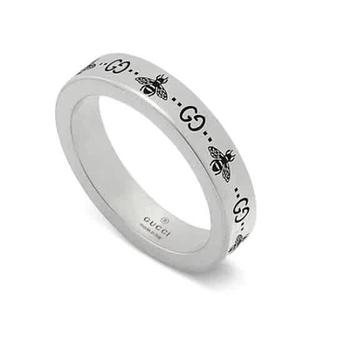 商品Gucci | Sterling Silver Signature GG Bee Motif Ring,商家Jomashop,价格¥2061图片