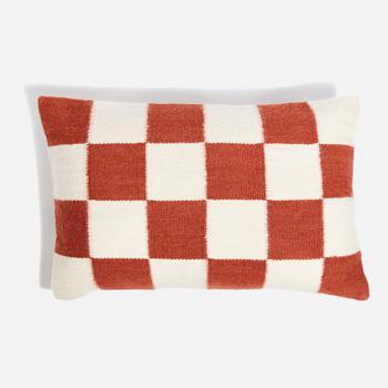 商品in homeware | ïn home Wool Checkerboard Cushion - 40x60cm - Terracotta,商家Coggles CN,价格¥302图片