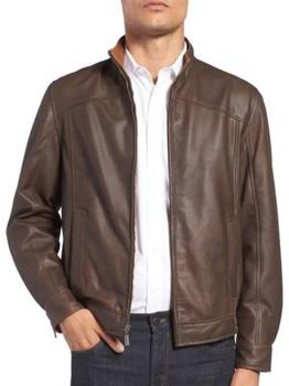 推荐Lambskin Leather Bomber Jacket商品