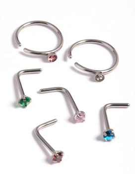 商品Lovisa | Surgical Steel Rainbow Nose Stud Pack,商家Premium Outlets,价格¥123图片