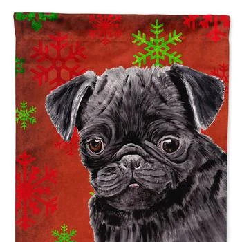 Caroline's Treasures | Pug Red And Green Snowflakes Holiday Christmas Garden Flag 2-Sided 2-Ply,商家Verishop,价格¥136