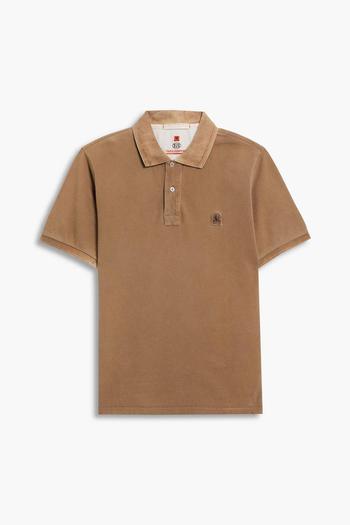 推荐Logo-appliquéd cotton-piqué polo shirt商品