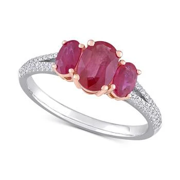 Macy's | Ruby (1-1/2 ct. t.w.) & Diamond (1/6 ct. t.w.) Ring in 14k Rose & White Gold,商家Macy's,价格¥36797