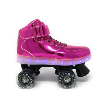 推荐Chicago Pulse LED Light Up Quad Roller Skates, Pink - Size 8商品