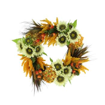 商品Fall Wreath w/ Sunflowers, Pampas and Berries,商家Premium Outlets,价格¥730图片