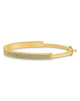 Kenneth Jay Lane | Half Pavé Bangle Bracelet in 14K Gold Plated,商家Bloomingdale's,价格¥926