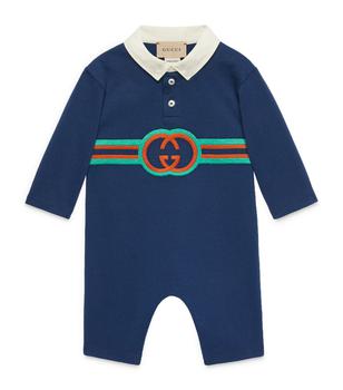 Gucci | Cotton Interlocking G Playsuit (0-18 Months)商品图片,