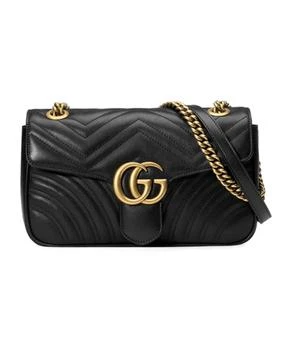 推荐Gucci GG Marmont Small Black Leather Women's Shoulder Bag 443497 DTDIT 1000商品