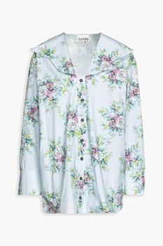 Ganni | Floral-print organic cotton-poplin shirt商品图片,4.4折