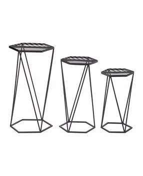 Glitzhome | Modern Hexagon Plant Stand, Set of 3,商家Macy's,价格¥725