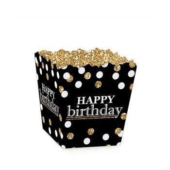 推荐Adult Happy Birthday - Gold - Party Mini Favor Boxes - Birthday Party Treat Candy Boxes - Set of 12商品
