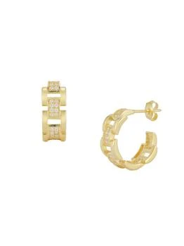 Sphera Milano | 14K Goldplated Sterling Silver & Cubic Zirconia Hoop Earrings,商家Saks OFF 5TH,价格¥433