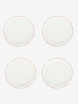 商品Set of four painted-rim fine china side plates图片