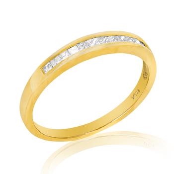 商品Vir Jewels | 1/4 cttw Princess Cut Diamond Wedding Band 14K Yellow Gold Channel Set,商家Premium Outlets,价格¥2147图片