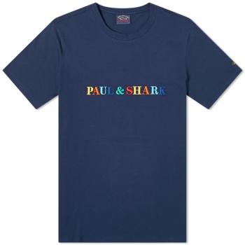 Paul & Shark | PAUL&SHARK 男士海军蓝色棉质彩色字母徽标印花圆领短袖T恤 E20P1023-013商品图片,独家减免邮费