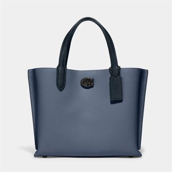 推荐Coach Women's Colorblock With Coated Canvas Signature Interior Willow Tote Bag 24 - Washed Chambray Multi商品