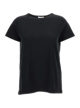 Allude | Black Crewneck T-shirt In Cotton Woman 8.7折