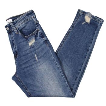 推荐Vervet Womens Erika Destructed Medium Wash Mom Jeans商品