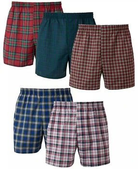 Hanes | Men's 5-Pk. Ultimate® FreshIQ® Tartan Print Woven Boxers,商家Macy's,价格¥173