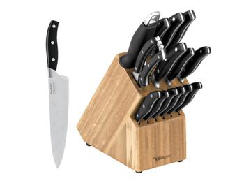 商品BergHOFF | BergHOFF Essentials 15Pc Stainless Steel Cutlery Set with Block,商家Premium Outlets,价格¥1646图片