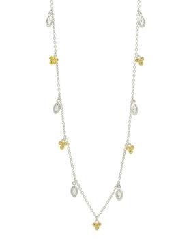 推荐Fleur Bloom Petal Dangle Necklace in 14K Gold-Plated & Rhodium-Plated Sterling Silver, 40"商品