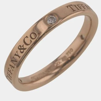 推荐Tiffany & Co. Tiffany Logo Essential Band 18K Rose Gold Diamond Ring EU 52.5商品
