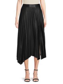 Tahari | ​Faux Leather Pleated Skirt商品图片,3折, 满$150享7.5折, 满折
