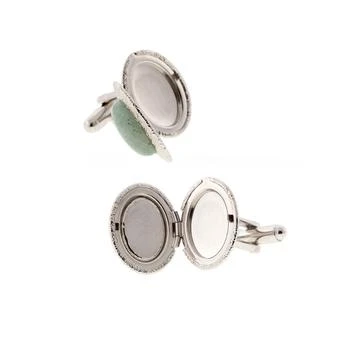 1928 | Jewelry Silver-Tone Semi-Precious Aventurine Oval Cufflinks,商家Macy's,价格¥366