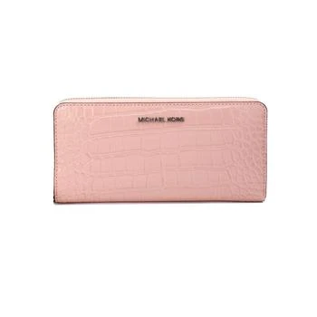 Michael Kors Michael Kors Jet Set Large pink Animal Print Leather Continental Wrist Women's Wallet