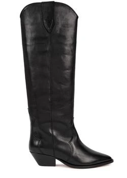 推荐Denvee 50 black leather knee-high boots商品